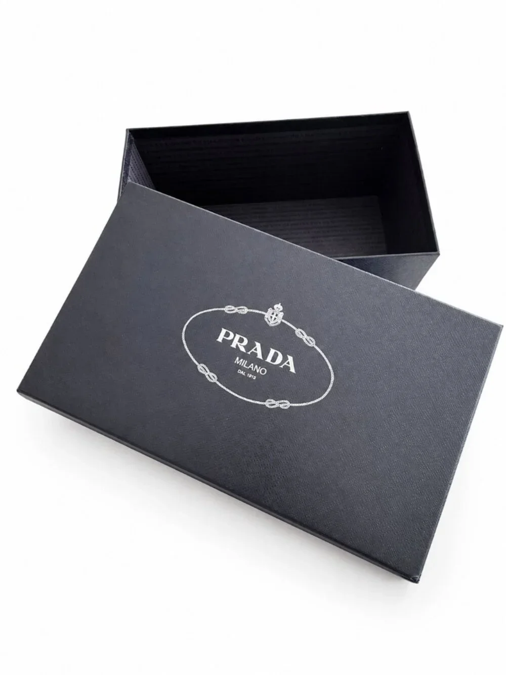 PRADA Milano Navy Blue Saffiano Print Empty Shoe Box 13.5” x 8” x 5.5”